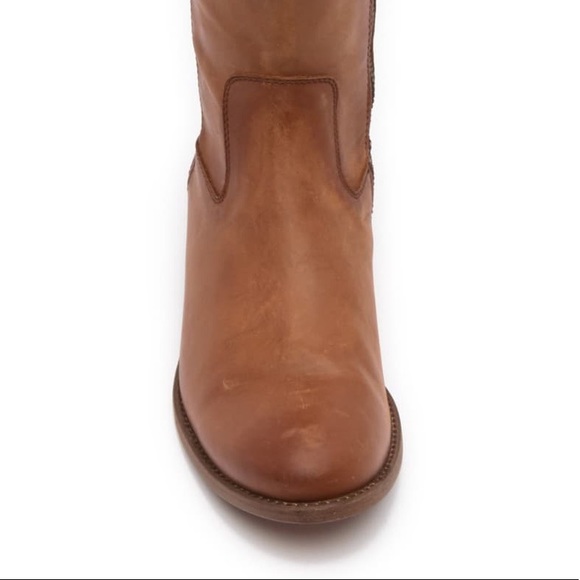 Frye Melissa Button Inside Zip Leather Boot COGNAC/BROWN Color NEW - Picture 8 of 12